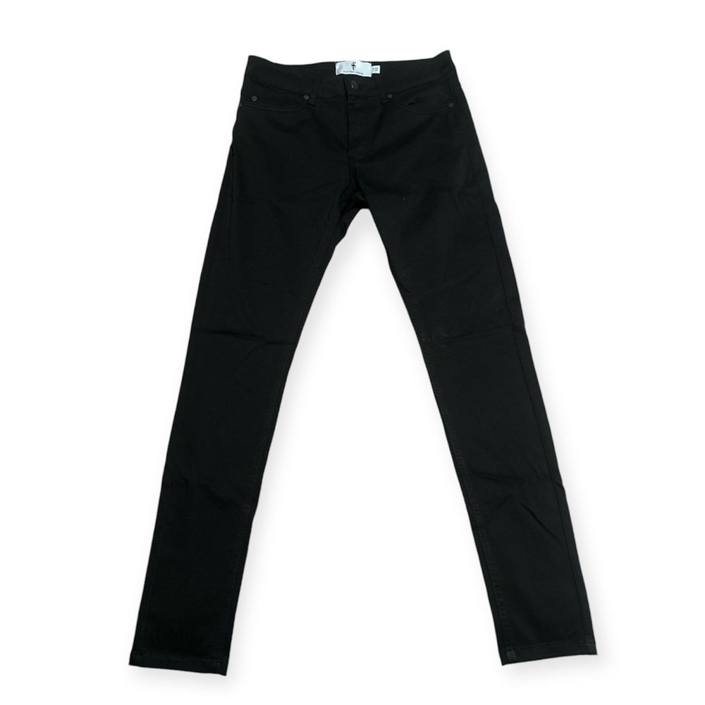 FATHER SONS SLIM STRETCH BLACK RELAXED SATEEN TROUSERS